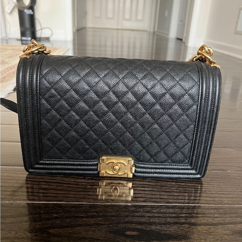 Chanel Medium Boy Bag with gold hardware